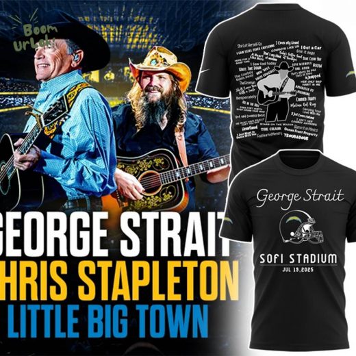 Limited Edition George Strait x Los Angeles Chargers 2025 Black T-Shirt