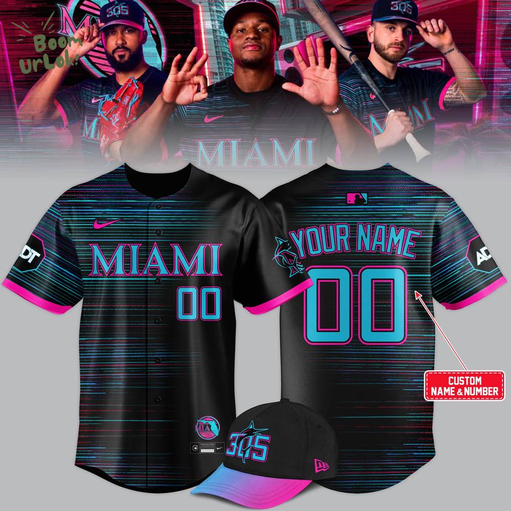 Limited Edition Miami Marlins New City Connect Custom Name And Number Jersey Limited Edition Miami Marlins New City Connect Custom Name And Number Jersey