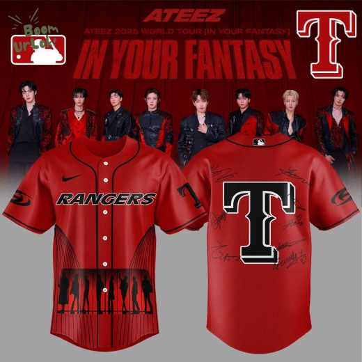 Limited Edition Texas Rangers ATEEZ World Tour Signature Red Jersey
