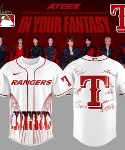 Limited Edition Texas Rangers ATEEZ World Tour Signature White Jersey