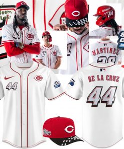 Men’s Cincinnati Reds Elly De La Cruz Nike White 2025 Speedway Classic Home Elite Player Jersey