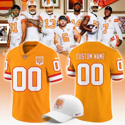 Men’s Creamsicle Tampa Bay Buccaneers 50th Season Game Jersey