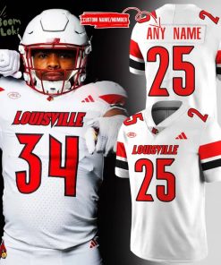 Men’s Louisville Cardinals White Football Jerseys