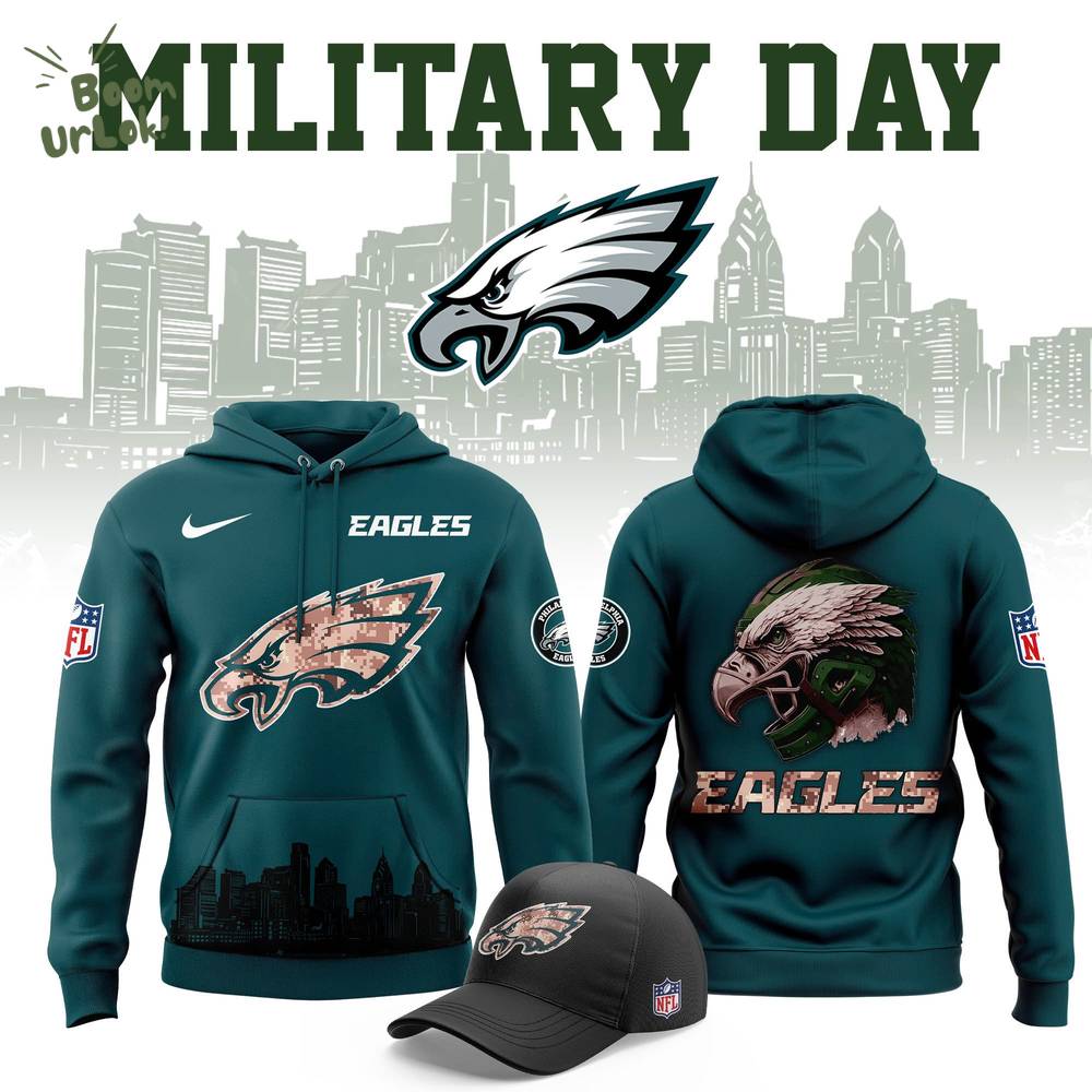 Men's Philadelphia Eagles 2025 Military Day Hoodie Men's Philadelphia Eagles 2025 Military Day Hoodie