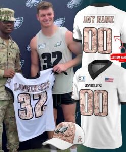 Men’s Philadelphia Eagles White 2025 Military Appreciation Day Jersey