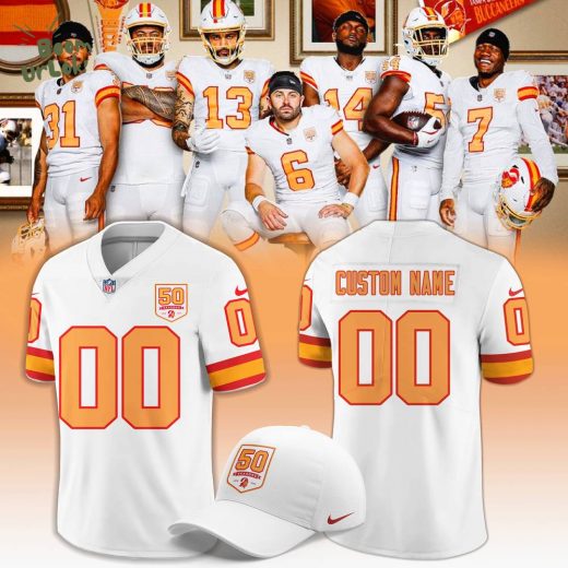 Men’s White ’76 Tampa Bay Buccaneers Game Jersey
