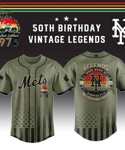 NY Mets x 50th Birthday Vintage Legends Mashup Usa Design Baseball Jersey