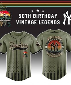 New York Yankees x 50th Birthday Vintage Legends Mashup Usa Design Baseball Jersey