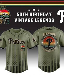 Philadelphia Phillies x 50th Birthday Vintage Legends Mashup Usa Design Baseball Jersey