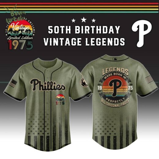 Philadelphia Phillies x 50th Birthday Vintage Legends Mashup Usa Design Baseball Jersey