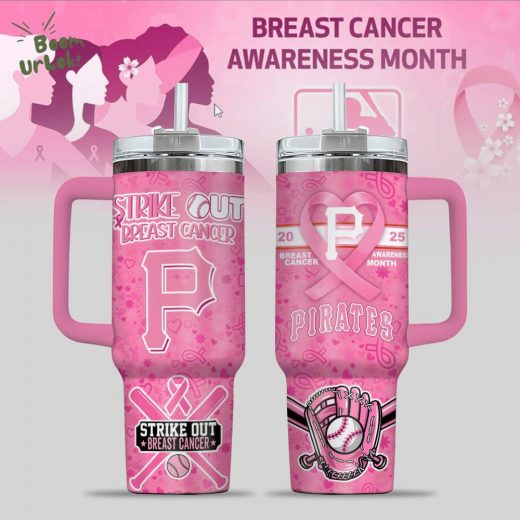 Pirates Breast Cancer Awareness Tumbler With Handle