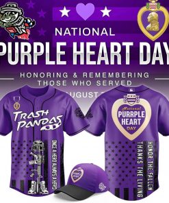 Rocket City Trash Pandas x Purple Heart Day Baseball Jersey