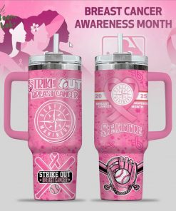 Seattle Mariners Breast Cancer Awareness Tumbler With Handle