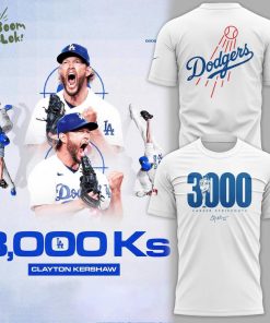 Special New Edition Clayton Kershaw’s 3,000th-Strikeout 2025 White Tshirt