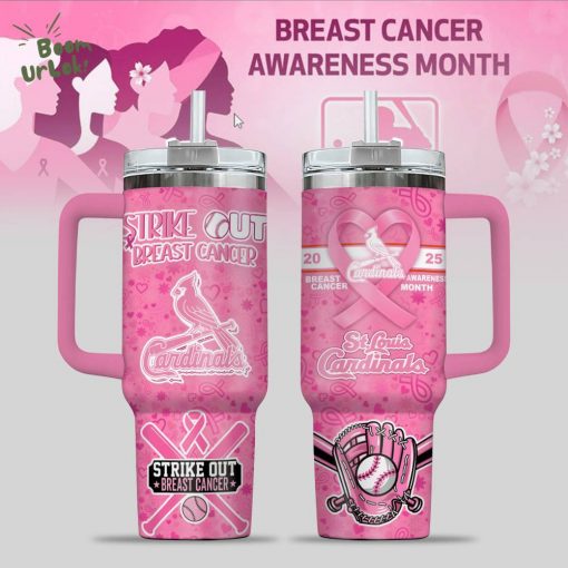 St. Louis Cardinals Breast Cancer Awareness Tumbler With Handle