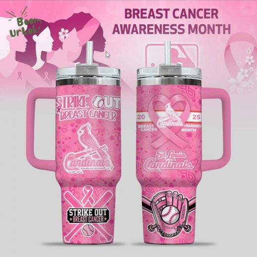 St. Louis Cardinals Breast Cancer Awareness Tumbler With Handle