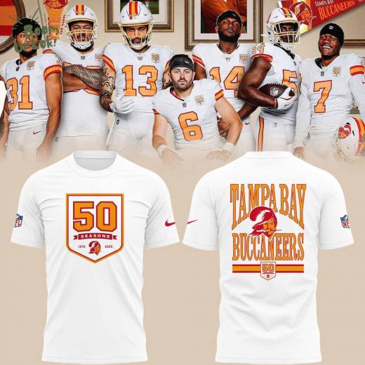 Tampa Bay Buccaneers 50th Season White Tshirt