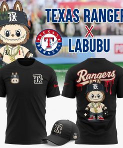 Texas Rangers x Labubu baseball New 2025 Special T-Shirt (Black)