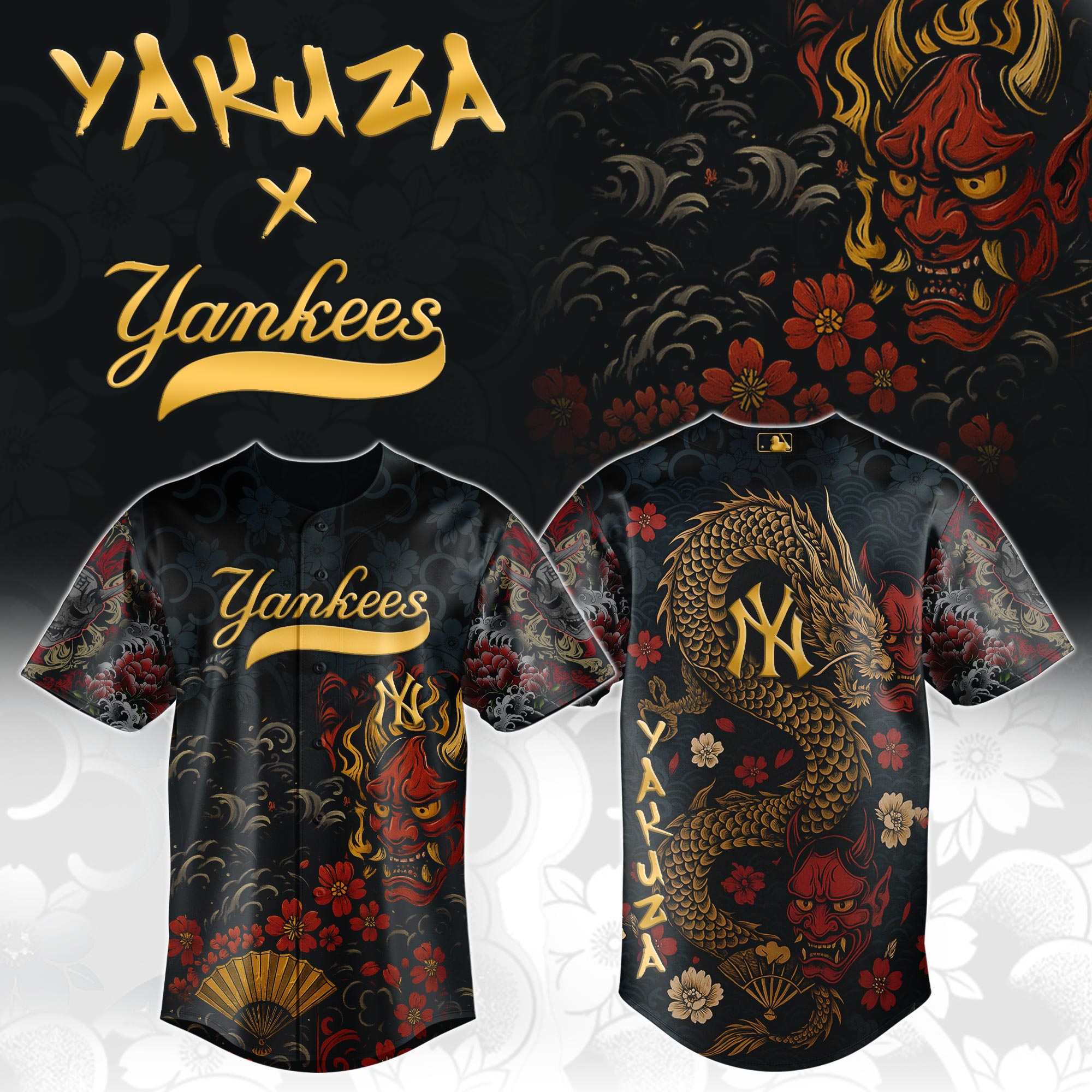 Yakuza Dragon Oni x NY Yankees Fury Jersey Yakuza Dragon Oni x NY Yankees Fury Jersey