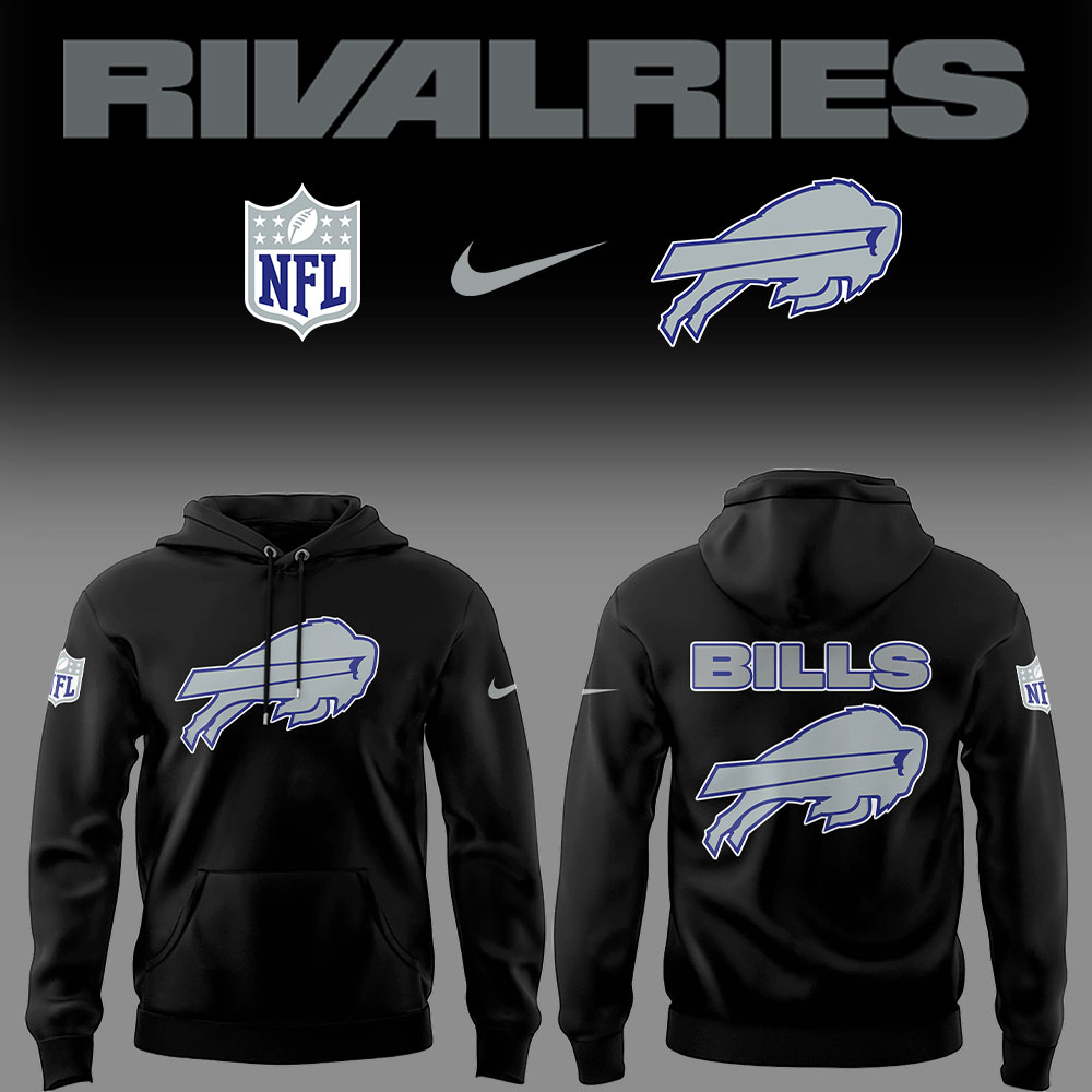 Limited Edition Bills Football Rivalries Teaser Logo Black Hoodie Limited Edition Bills Football Rivalries Teaser Logo Black Hoodie