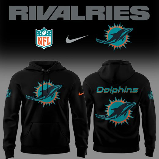Limited Edition Dolphins Football Rivalries Teaser Logo Black Hoodie