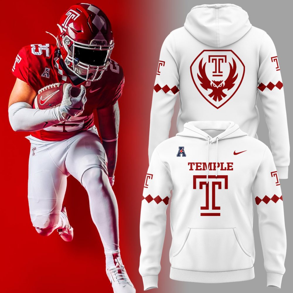 Limited Edition Temple Owls 2025 White Hoodie