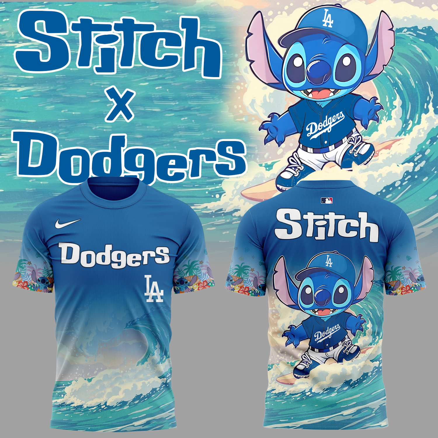 Limited Edition Dodgers & Stitch Tshirt Limited Edition Dodgers & Stitch Tshirt