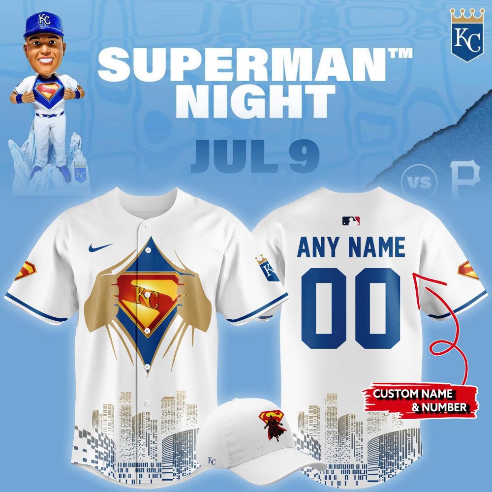Special New Kansas City Royals x Superman Night Jersey Custom Name And Number 2025
