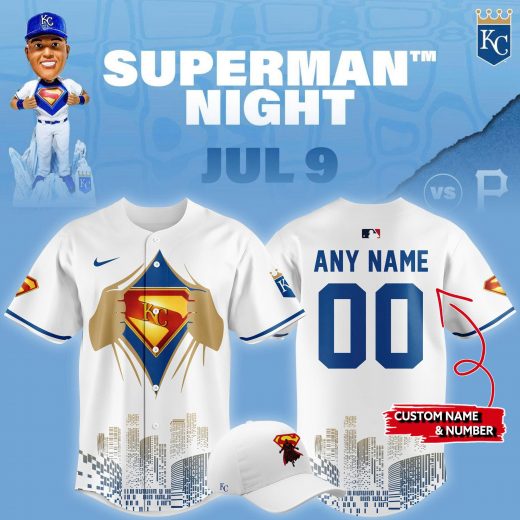 Special New Kansas City Royals x Superman Night Jersey Custom Name And Number 2025