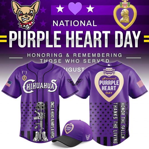 El Paso Chihuahuas x Purple Heart Day Baseball Jersey