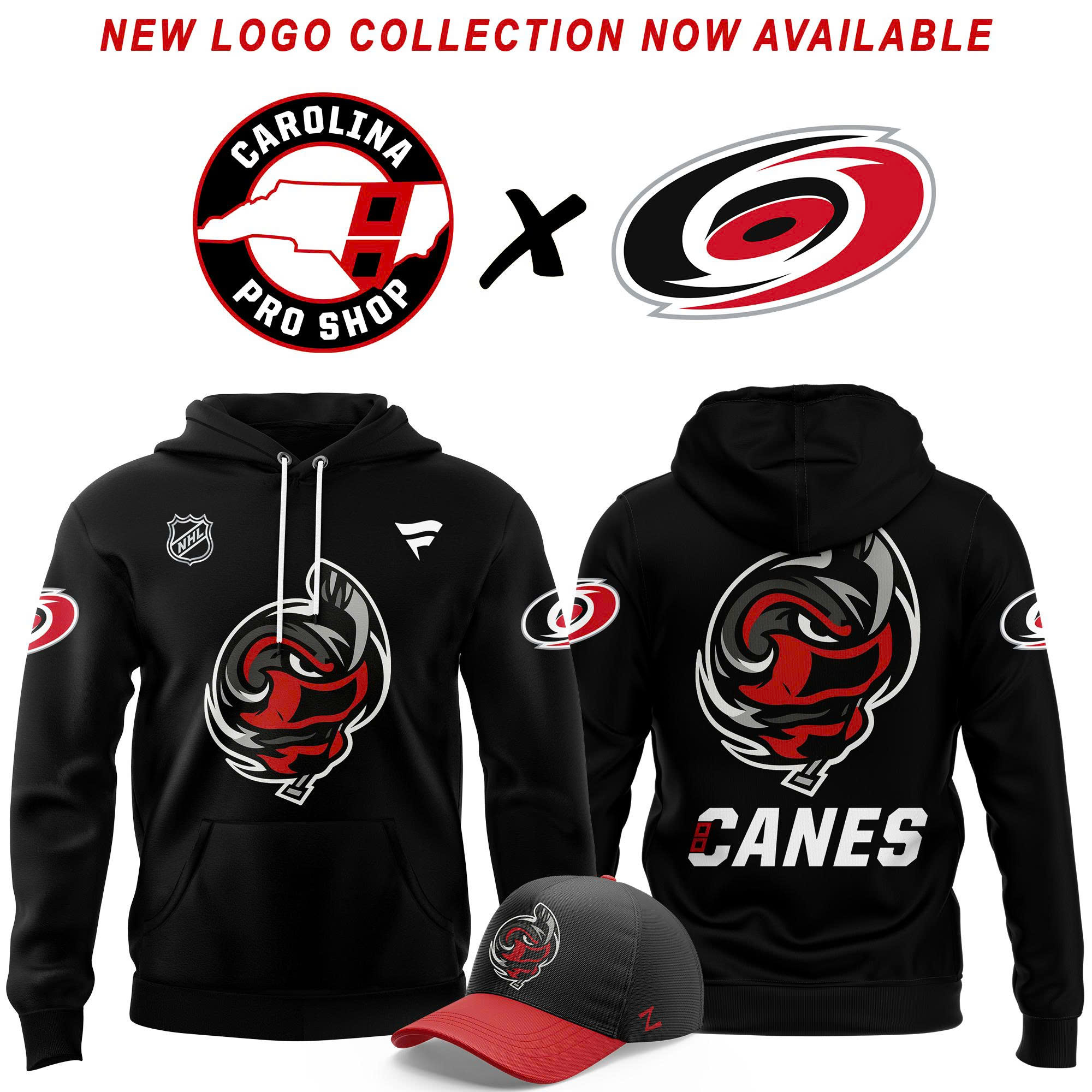 Carolina Hurricanes Fanatics Men's New Logo Hoodie (Black) Carolina Hurricanes Fanatics Men's New Logo Hoodie (Black)