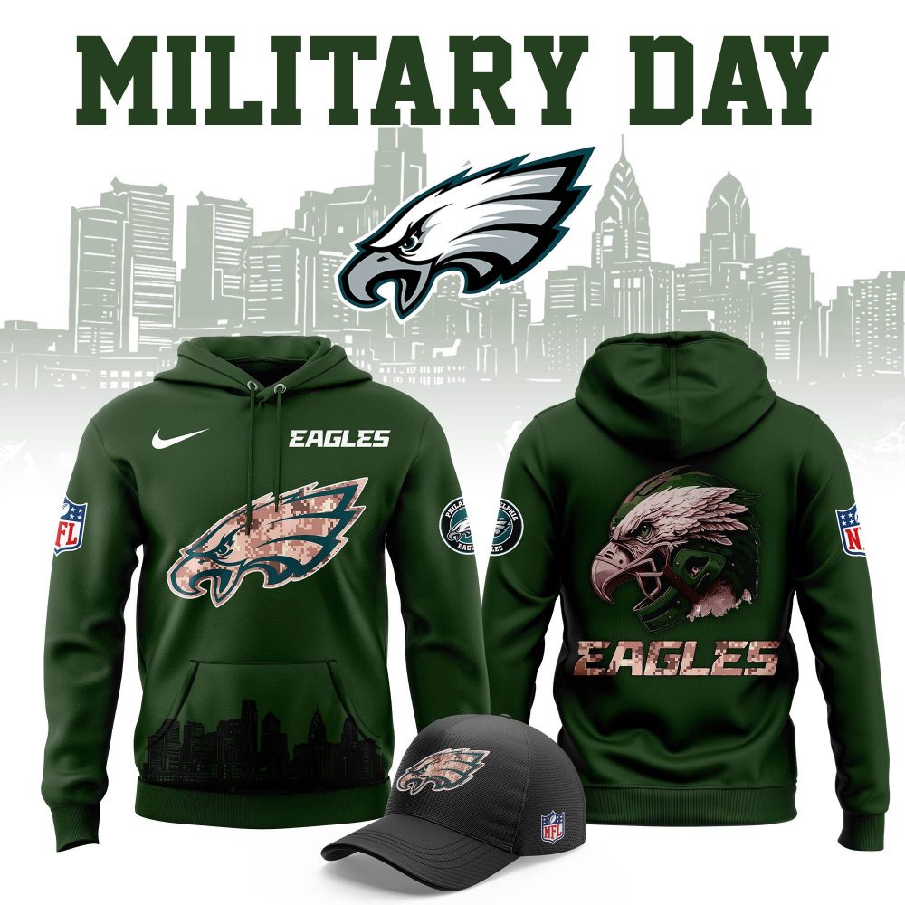 Men’s Philadelphia Eagles 2025 Military Day Hoodie (V2)