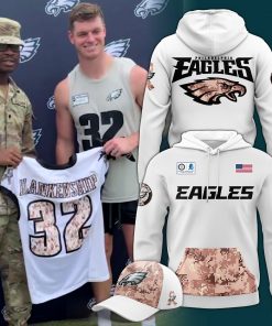 Men’s Philadelphia Eagles 2025 Military Day White Hoodie
