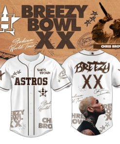 Houston Astros x Chris Brown Breezy Bowl XX World Tour 2025 Jersey Editions Limited White