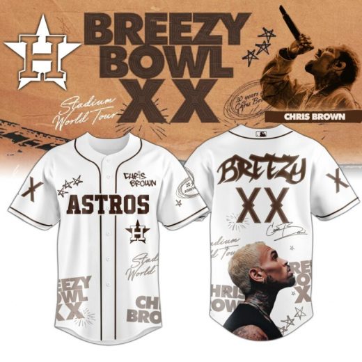 Houston Astros x Chris Brown Breezy Bowl XX World Tour 2025 Jersey Editions Limited White