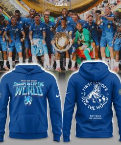 Chelsea First Europe, Now the World Graphic Blue Hoodie