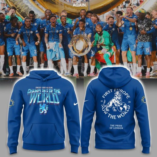 Chelsea First Europe, Now the World Graphic Blue Hoodie