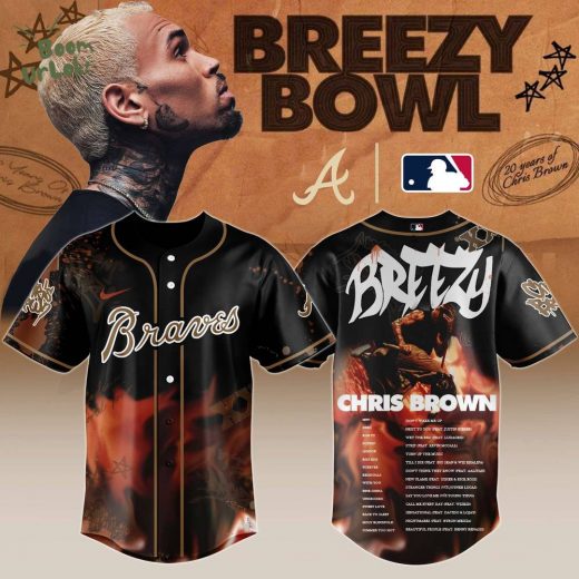 A Braves x Chris Brown “Breezy Bowl XX Stadium World Tour” 2025 Jersey Editions Limited + Selling Out Fast