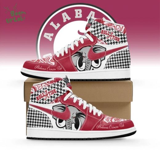 Alabama Crimson Tide AJ1 High Sneakers Shoes For Men And Women