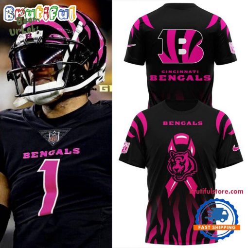 Cincinnati Bengals Breast Cancer 2025 New Design T Shirt