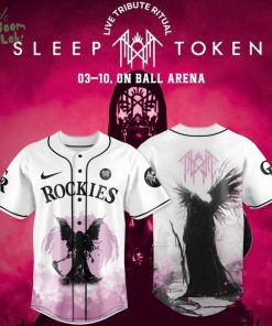 Colorado Rockies x Sleep Token: Even in Arcadia Tour Merch White Jersey