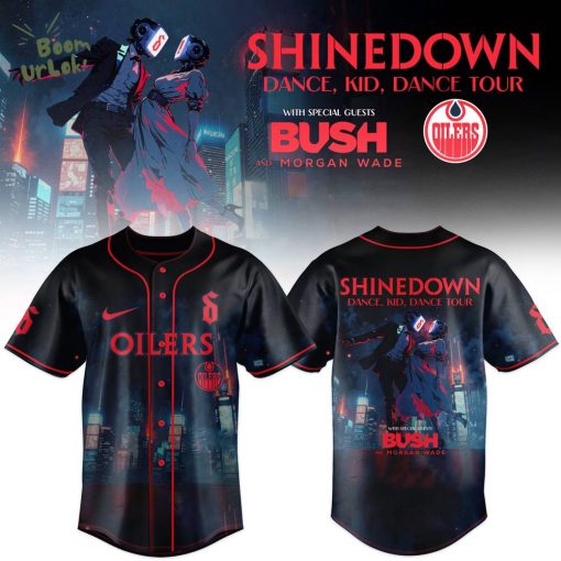 Edmonton Oilers x Shinedown DanceKidDance Tour Merch 2025 Black Jersey