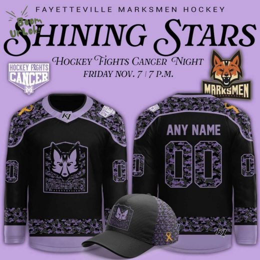 Fayetteville Marksmen x Hockey Fights Cancer Night 2025 Jerseys