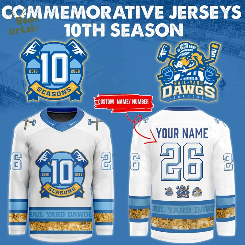 Limited Edition Rail Yard Dawgs x '' 10th Seasoon '' Jersey(White) 2025 Limited Edition Rail Yard Dawgs x '' 10th Seasoon '' Jersey(White) 2025