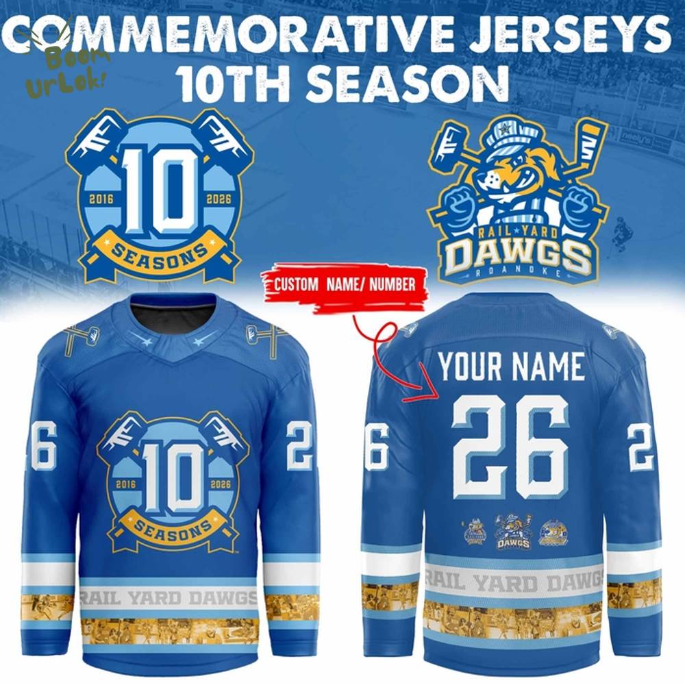 Limited Edition Rail Yard Dawgs x '' 10th Seasoon '' Jersey(blue) 2025 Limited Edition Rail Yard Dawgs x '' 10th Seasoon '' Jersey(blue) 2025