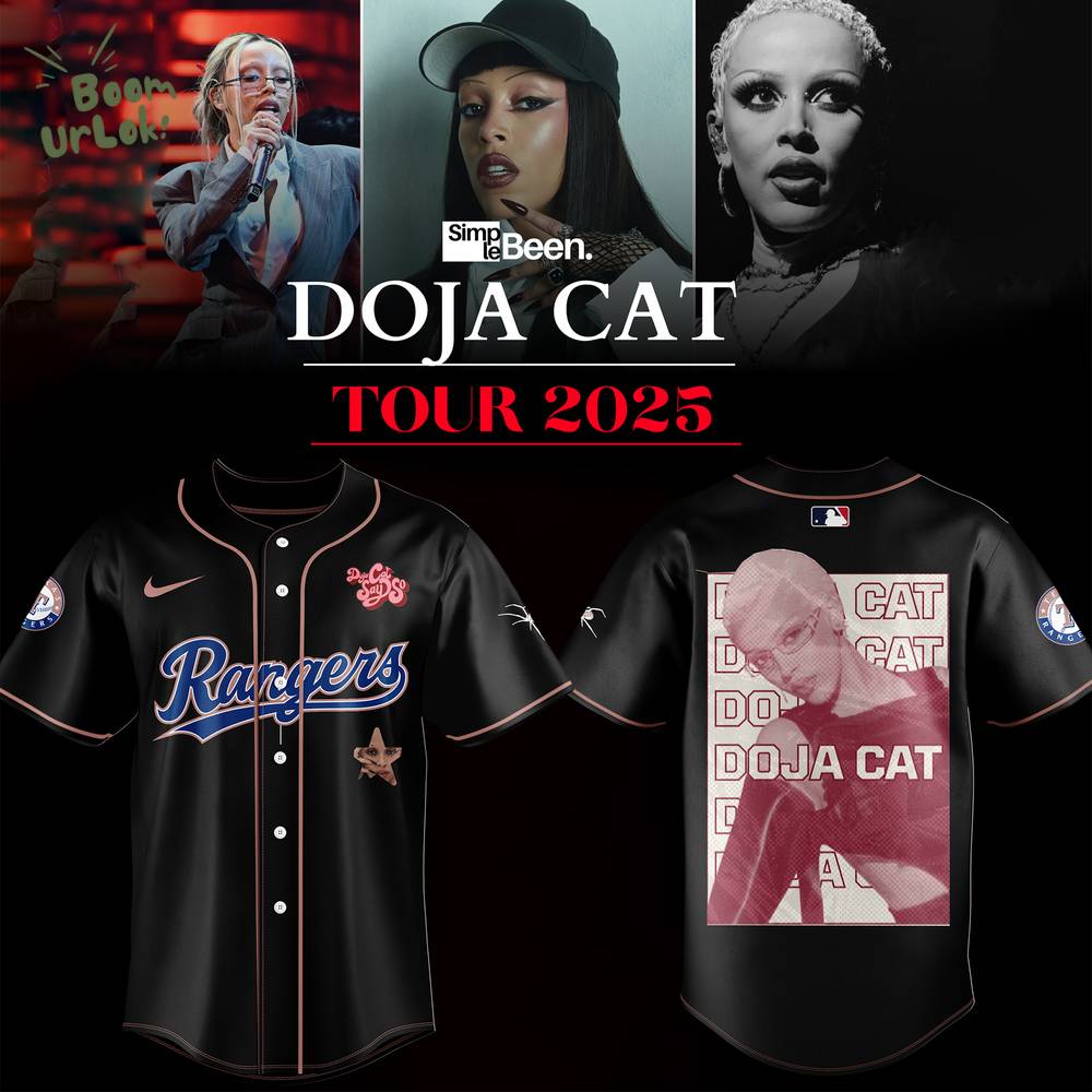 Limited Edition Texas Rangers x Doja Cat Tour Baseball Jersey 2025 Limited Edition Texas Rangers x Doja Cat Tour Baseball Jersey 2025