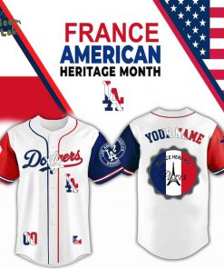 Los Angeles Dodgers x France Heritage Month Edition-3D Baseball Jersey