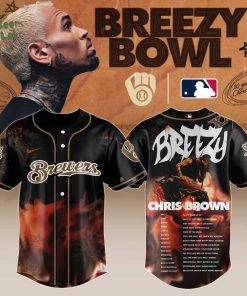 M Brewers x Chris Brown “Breezy Bowl XX Stadium World Tour” 2025 Jersey Editions Limited + Selling Out Fast