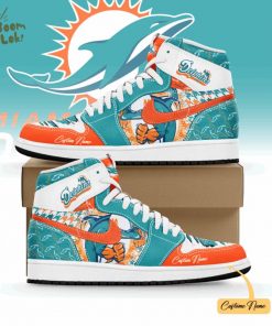 Miami Dolphins AJ1 High Sneakers Shoes