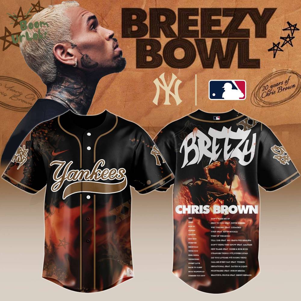 N Y Yankees x Chris Brown “Breezy Bowl XX Stadium World Tour” 2025 Jersey Editions Limited + Selling Out Fast N Y Yankees x Chris Brown “Breezy Bowl XX Stadium World Tour” 2025 Jersey Editions Limited + Selling Out Fast